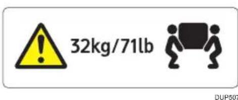 RICOH SP C360DNw - Placering af mærkaterne ADVARSEL og FORSIGTIG - 9
