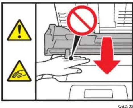 RICOH SP C360DNw - Plaats van de stickers WARNING en CAUTION - 7