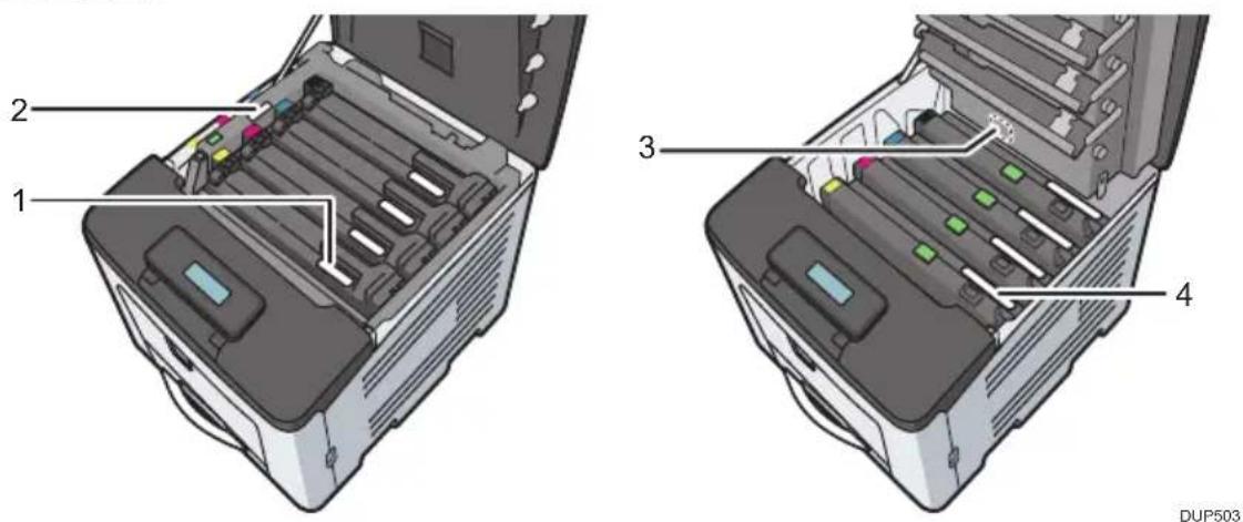RICOH SP C360DNw - Positions of WARNING and CAUTION labels - 1
