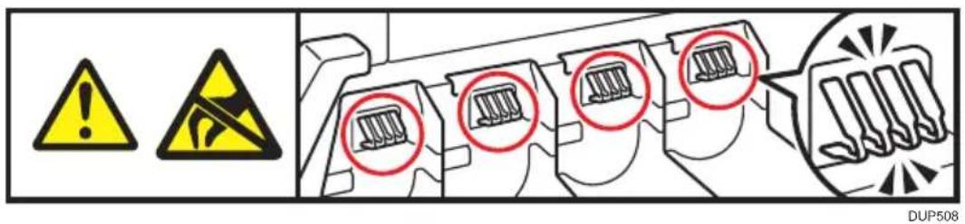 RICOH SP C360DNw - Plaats van de stickers WARNING en CAUTION - 6