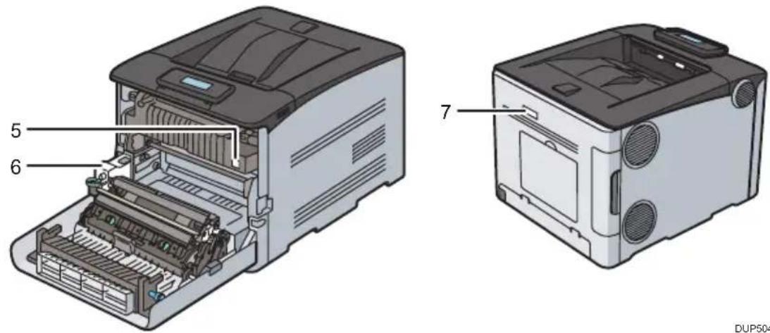 RICOH SP C360DNw - Posión de las etiquetas de ADVERTENCIA y PRECAUCION - 2