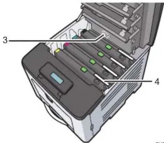 RICOH SP C360DNw - Positionen der Aufkleber und Kennzeichnungen mit der Aufschrift WARNUNG und VORSICH - 2