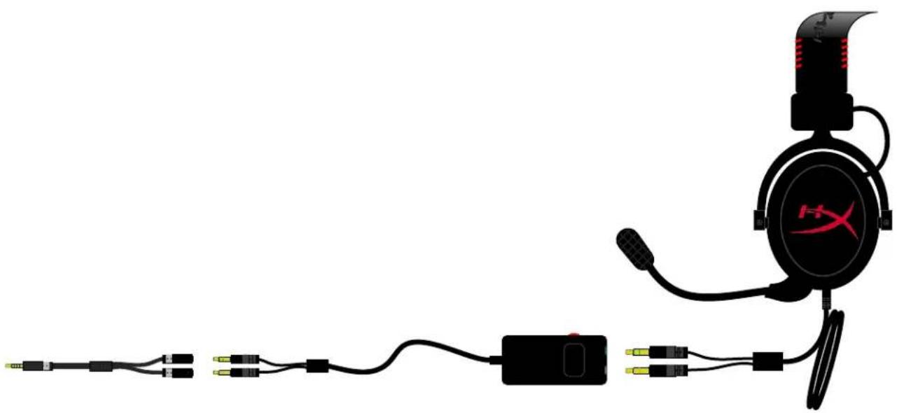 KINGSTON HyperX CloudX - Benutzung (mit Steuerbox und Headset-Splitter-Kabel) - 3