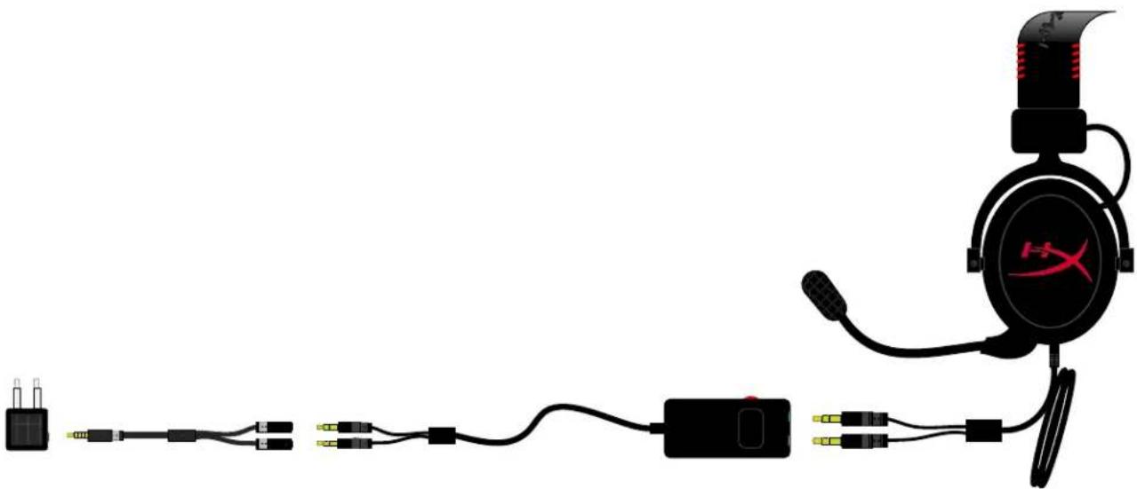 KINGSTON HyperX CloudX - Використання з блоком керування та кабелем-розгалужувачем гарнітури - 6