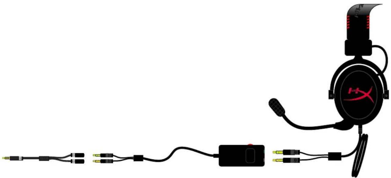 KINGSTON HyperX CloudX - Utilisation (avec le boîtier de commande et le cordon convertisseur) - 3