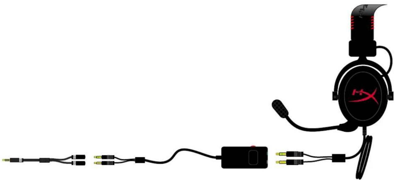 KINGSTON HyperX CloudX - Utilizzo (con modulo di controllo e cavo splitter per cuffie) - 3