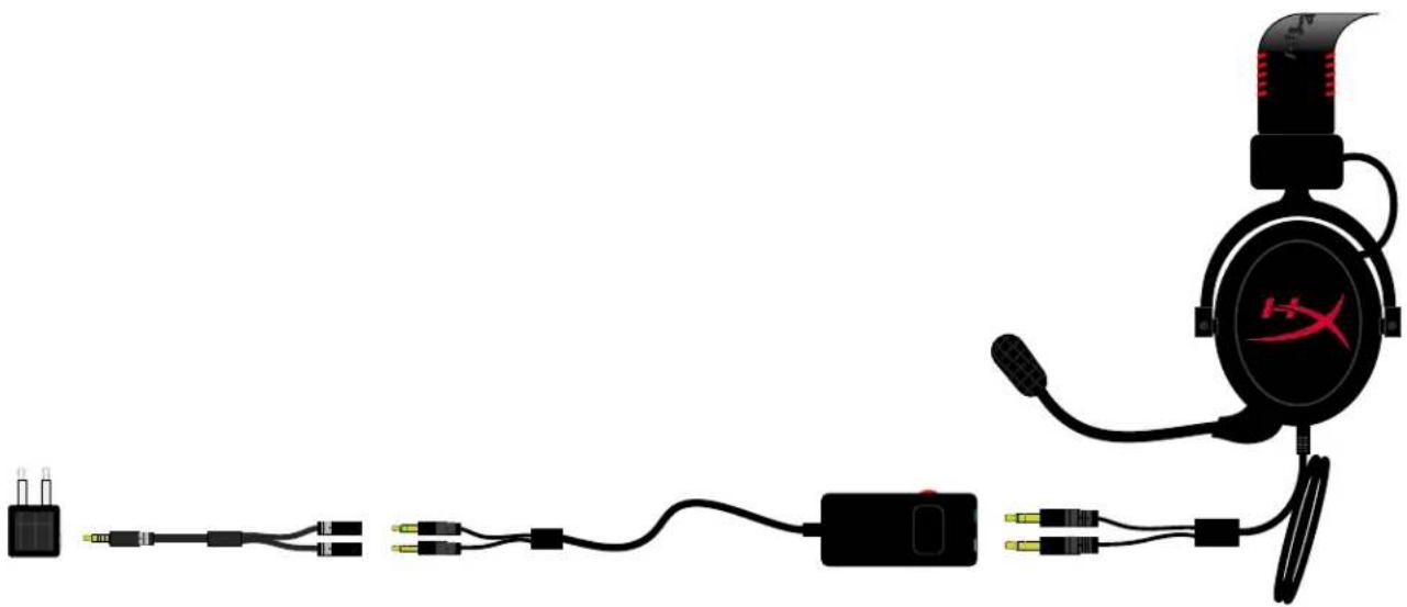 KINGSTON HyperX CloudX - Uso (com conector para avião) - 3