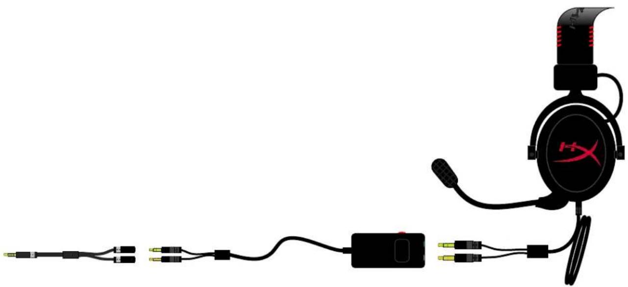 KINGSTON HyperX CloudX - 使用(带控制盒与耳机分配器线) - 1