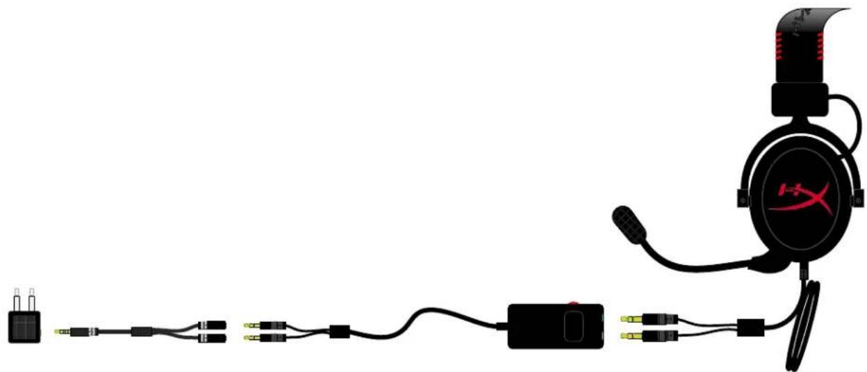 KINGSTON HyperX CloudX - Utilizzo (con adattatore per aeroplano) - 3
