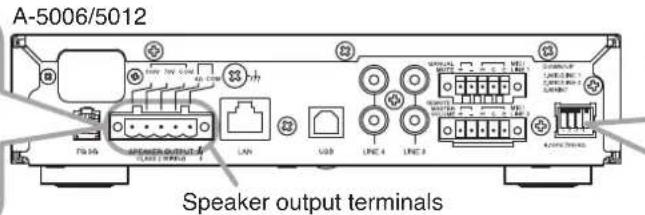 TOA A5006 - Speaker Output Signal Connections - 2
