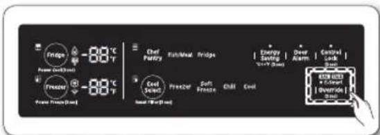 SAMSUNG RF34H9950S4 - Activation et désactivation du mode OVERRIDE (ANNULER) - 2