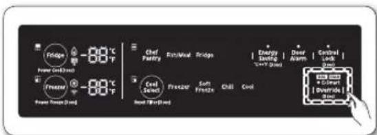 SAMSUNG RF34H9950S4 - Activación y desactivación del modo de anulación - 2