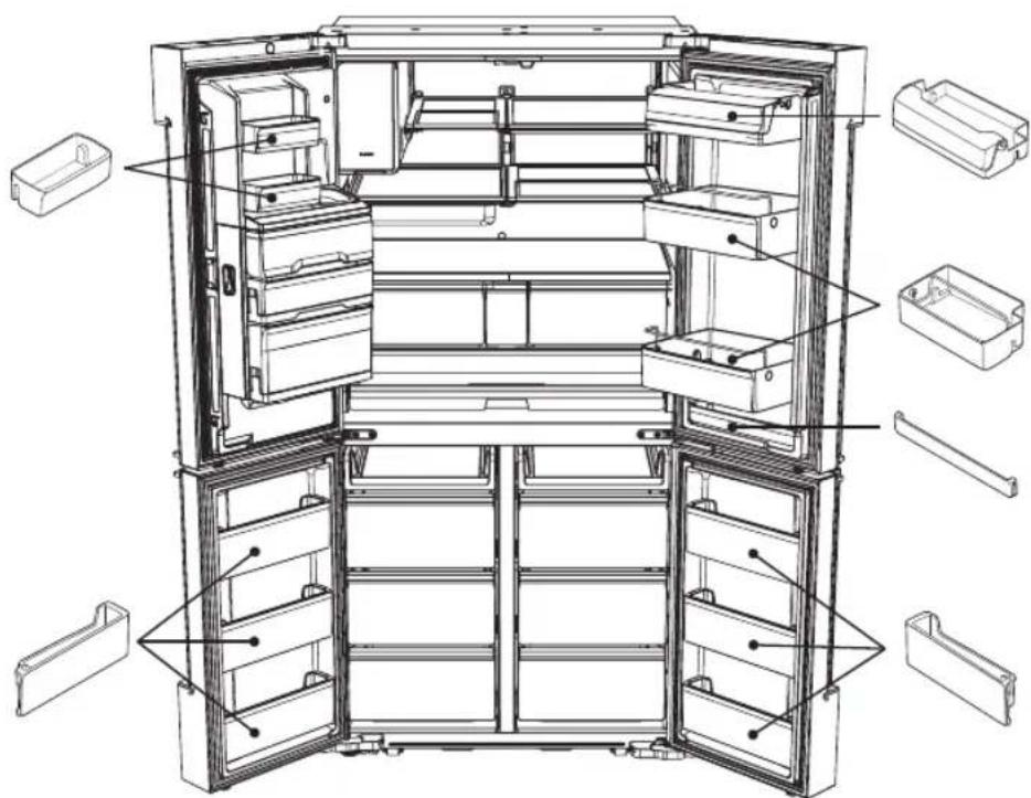 SAMSUNG RF34H9950S4 - Bacs de la porte - 1