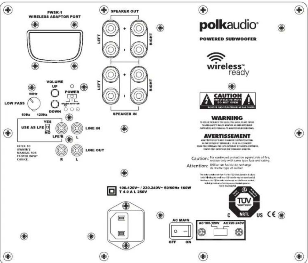 POLK DSWPRO440 - RÉGLAGE PRÉCIS DE VÔTURE SUBWOOFER - 1