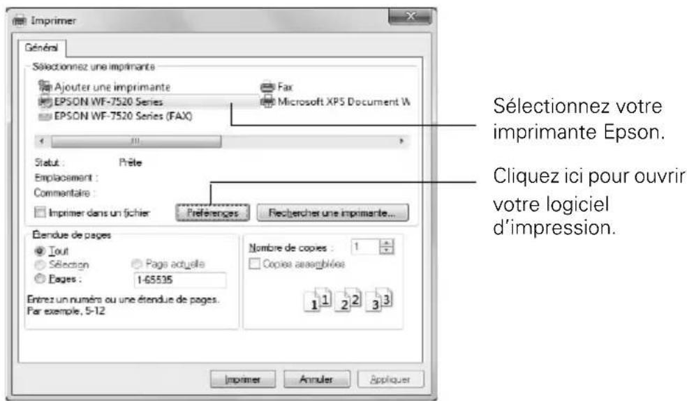 EPSON WorkForce WF7520 - Impression sous Windows - 1