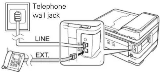 EPSON WorkForce WF7520 - Connecting a Phone or Answering Machine - 2
