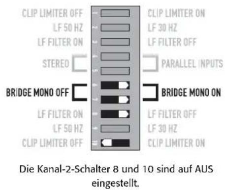 QSC CMX 300Va - Vorsichtsmaßnahmen im Mono-Brücken-Modus - 1