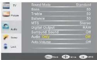 HAIER LE39F32800 - AUDIO menu - 1