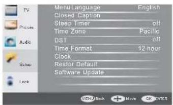 HAIER LE39F32800 - SETUP menu - 1