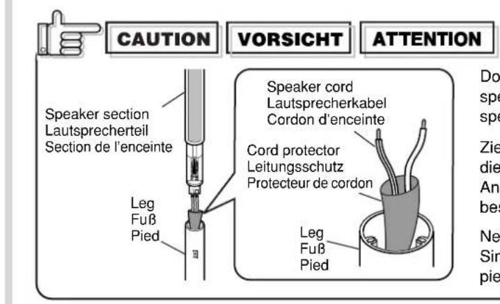 JVC SXXD55 - Remettez en place le couvercle des prises sur le pied. - 1