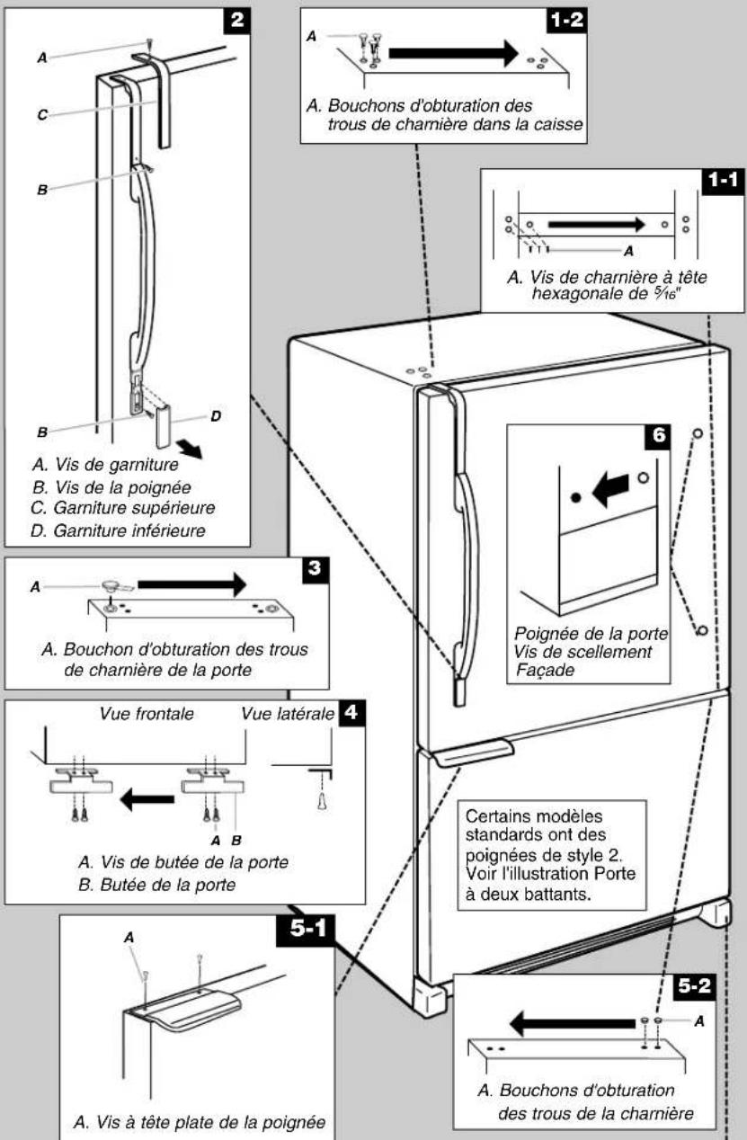 MAYTAG MBF1953YEB - Inversion du sens d'ouverture de la porte (facultatif) - 1