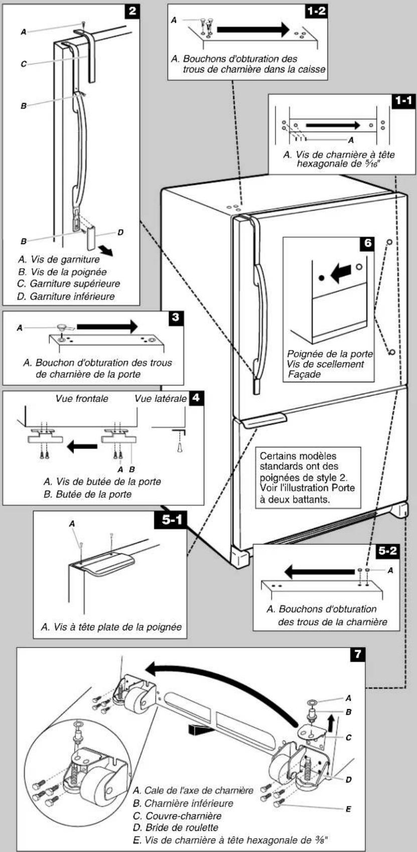 AMANA ABB2224WED - Inversion du sens d'ouverture de la porte (facultatif) - 1