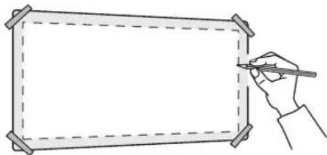 PIONEER Elite SIW691L - Tracez une ligne sur le mur/plafond en suivant le périmètre interne du gabarit. - 1