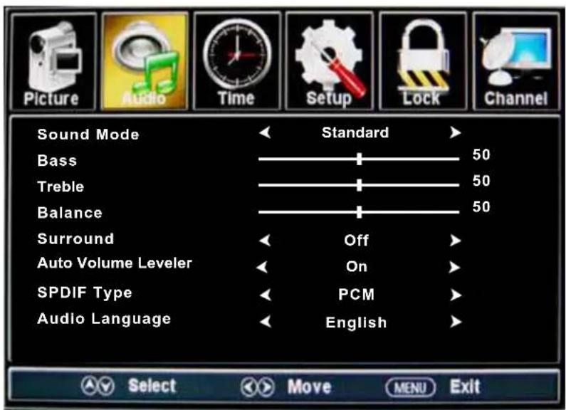 HAIER LE55B1381 - Menu Audio - 1