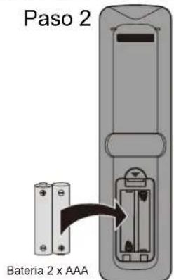 HAIER LE55B1381 - Instalación de las baterías del control remoto - 3