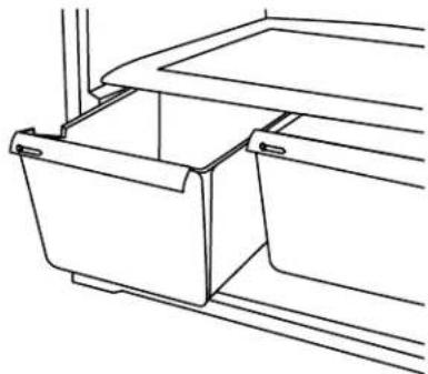 MAYTAG M1BXXGMYB - Para qitar y volver a colocar la tapa del cajón para verduras: - 1