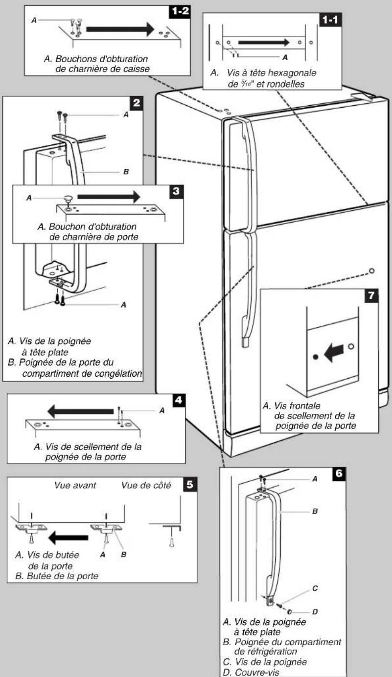 AMANA A8RXNGMWB - Inversion du sens d'ouverture de la porte (option) - 1