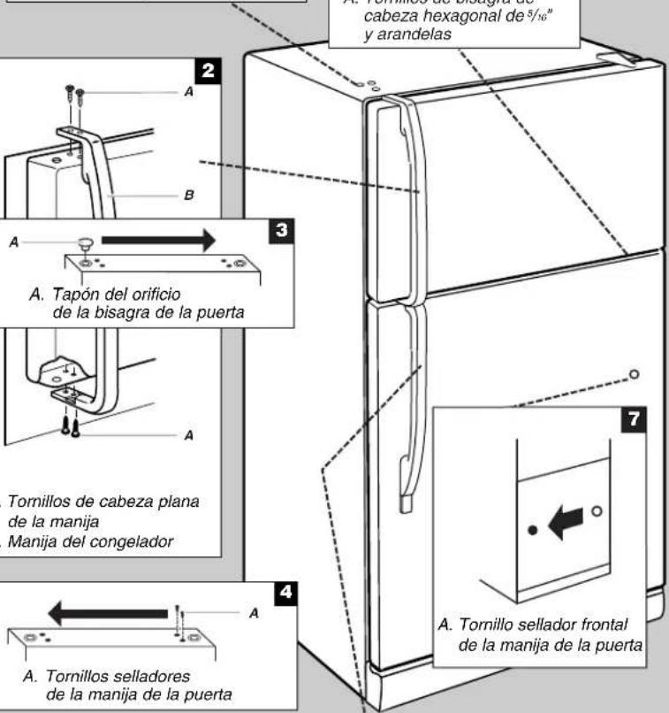 AMANA A8RXNGMWB - Cambio del sentido de aperture de las puertas (optional) - 3