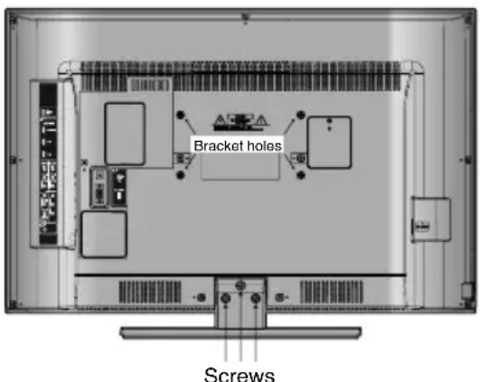 Bracket holes Screws