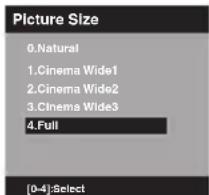 Picture Size 0.Natural 1.Cinema Wide1 2.Cinema Wide2 3.Cinema Wide3 4.Full [0-4]:Select