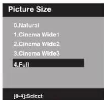 Picture Size 0.Natural 1.Cinema Wide1 2.Cinema Wide2 3.Cinema Wide3 4.Full [0-4]:Select