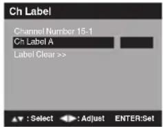 Ch Label Channel Number 15-1 Ch Label A Label Clear >>