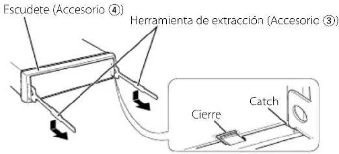 Escudete (Accesorio ④) Herramienta de extracción (Accesorio ③) Cierre Catch