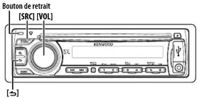 KENWOOD KDCBT645U - Réglage de l'affichage d'entrée auxiliaire - 2