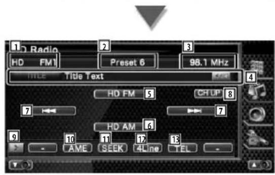 KENWOOD KTCHR200 - Fonctions disponibles quand l'écran de commande est affiché - 2