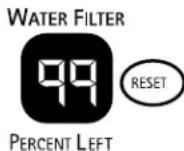 THERMADOR KBUDT4255E - Estado del filtró de agua y reajuste - 1