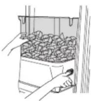 THERMADOR KBUDT4265E - Para quitar y volver a colocar el depósito de hielo: - 1