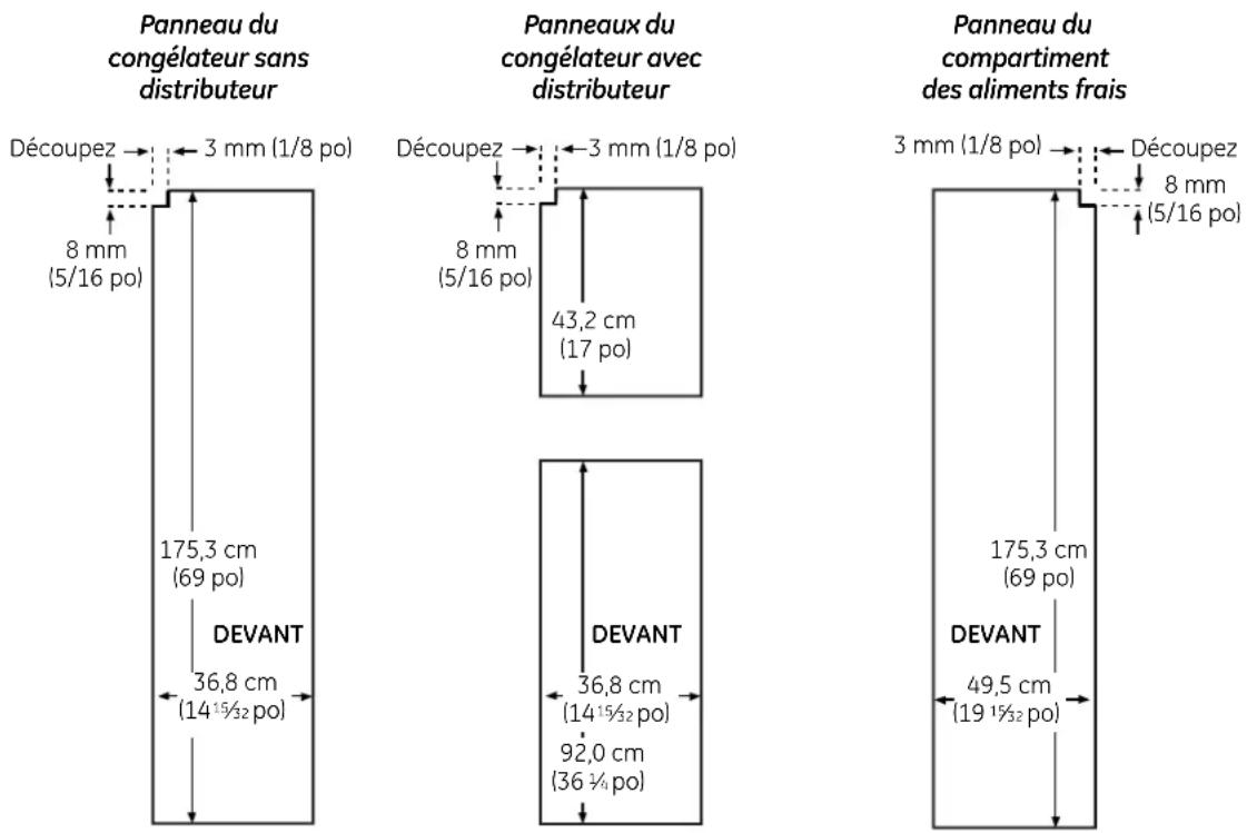 GE GSHS5KGXSS - 25' Dimensions « CustomStyle™ » pour les panneaux de bois sur mesure - 1
