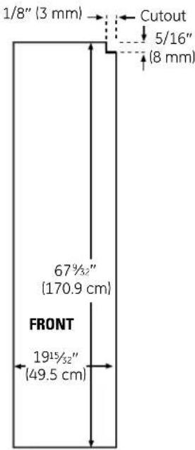 GE GSHS5KGXSS - 23' Dimensions for Custom Wood Panels - 3