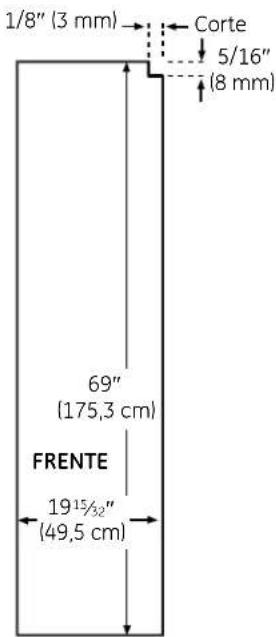 GE GSHS5KGXSS - 25' Dimensiones CustomStyle™ de los paneles precortados - 3