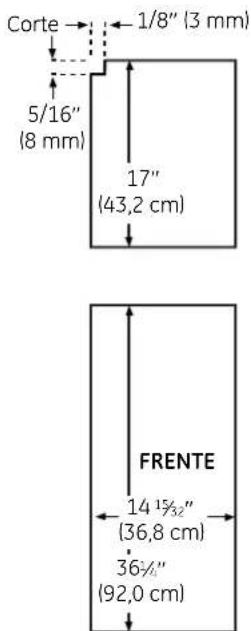 GE GSHS5KGXSS - 25' Dimensiones CustomStyle™ de los paneles precortados - 2