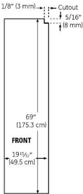 GE GSHS5KGXSS - 25' CustomStyle™ Dimensions for Custom Wood Panels - 3