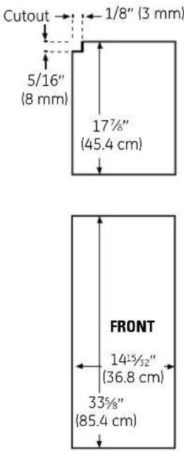 GE GSHS5KGXSS - 23' Dimensions for Custom Wood Panels - 2