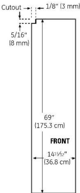 GE GSHS5KGXSS - 25' CustomStyle™ Dimensions for Custom Wood Panels - 1