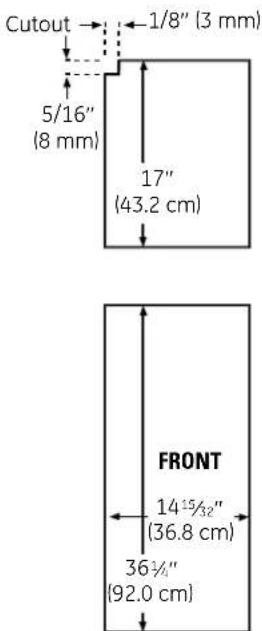 GE GSHS5KGXSS - 25' CustomStyle™ Dimensions for Custom Wood Panels - 2