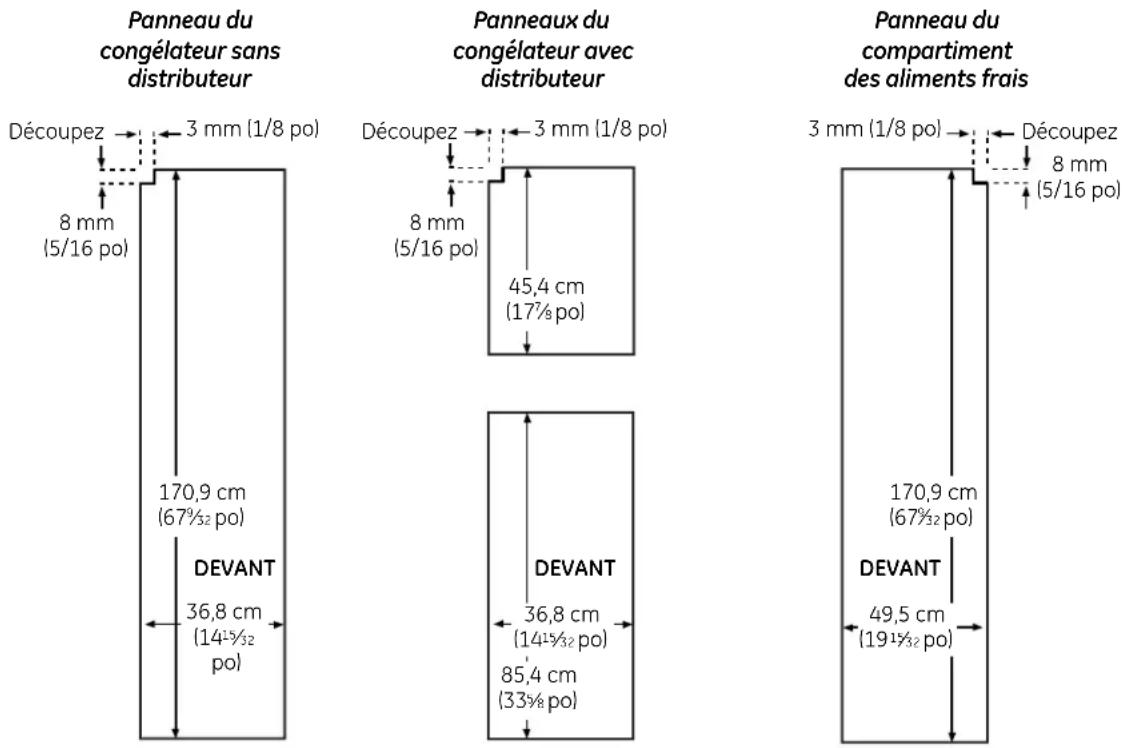 GE GSHS5KGXSS - 23' Dimensions pour les panneaux de bois sur mesure - 1